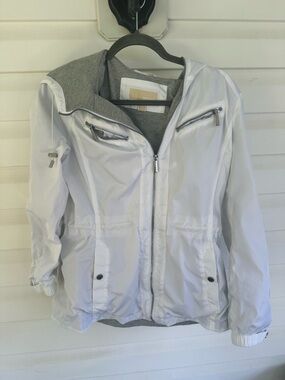 Michael Kors White Hooded Utility Anorak Jacket